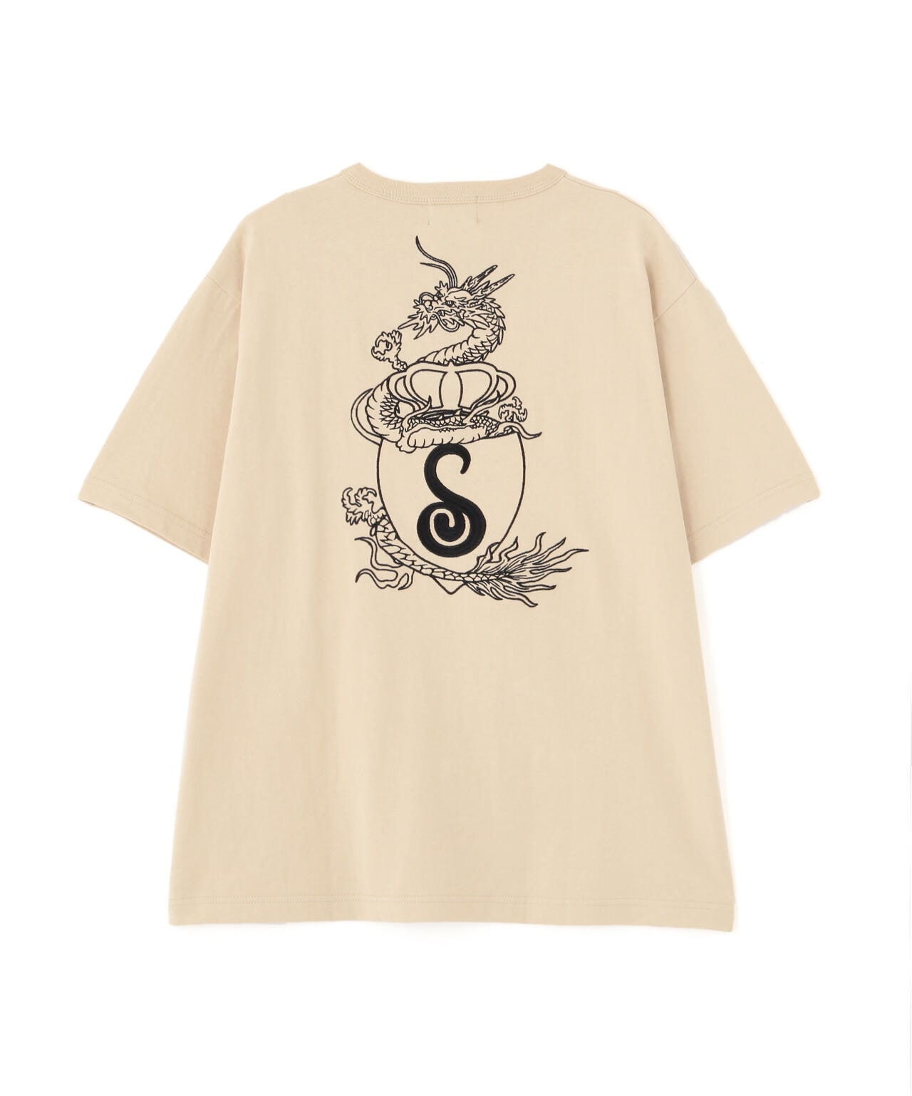 HENLEY TｰSHIRT "CREST DRAGON EMB"/刺繍ヘンリーTシャツ "クレスト ドラゴン"