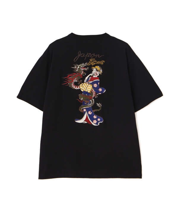 T-SHIRT "LADY WITH THE DRAGON EMB"/刺繍Tシャツ "レディ ウィズ ザ ドラゴン"