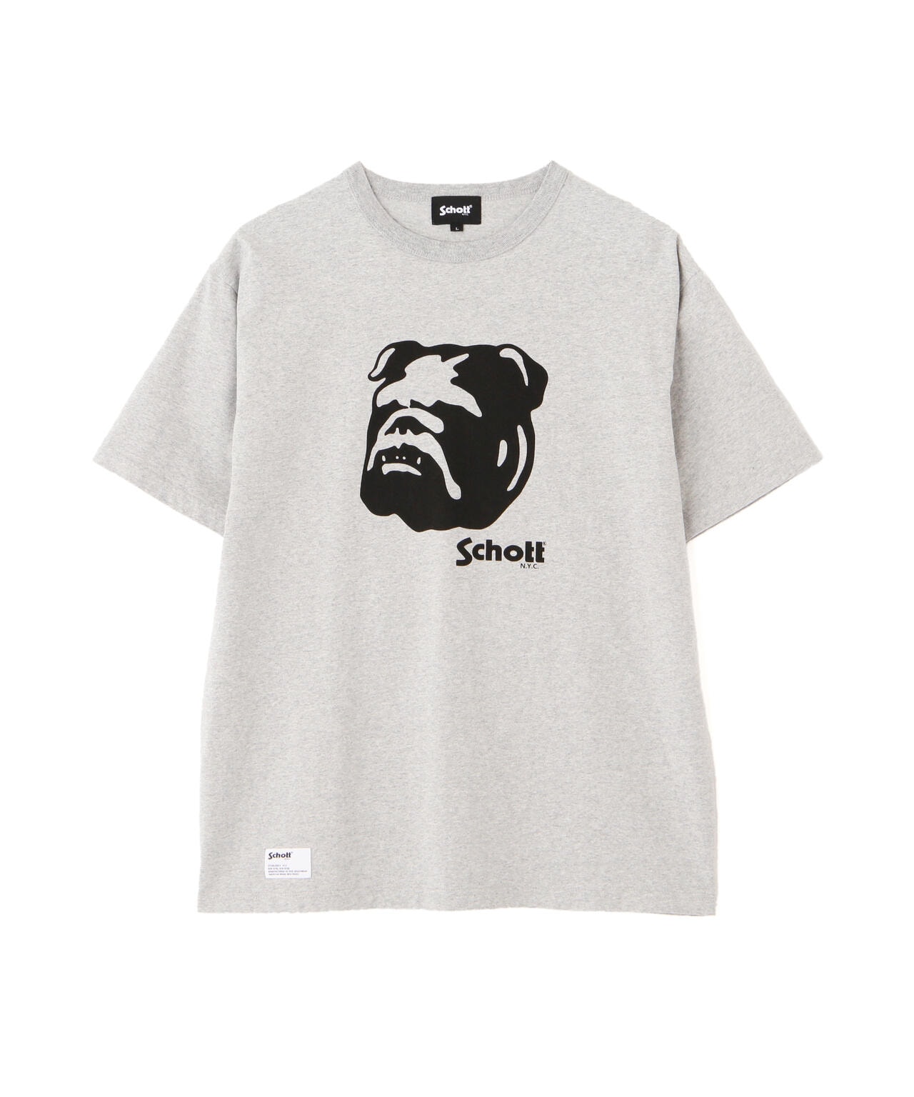 HEATHER T-SHIRT "STENCIL BULLDOG"/ヘザーTシャツ "ステンシル ブルドッグ"