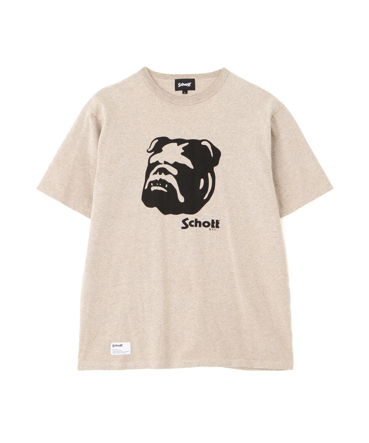 HEATHER T-SHIRT "STENCIL BULLDOG"/ヘザーTシャツ "ステンシル ブルドッグ"