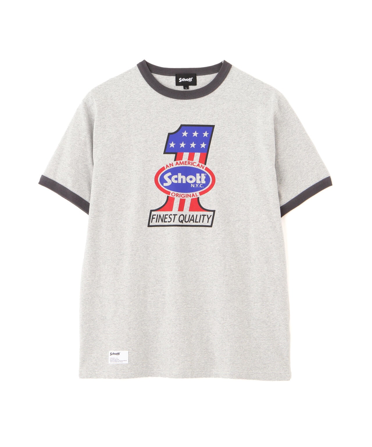 HEATHER TRIM T-SHIRT"NO.1 AMERICAN"/ヘザートリムTシャツ "ナンバーワン アメリカン"