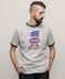 HEATHER TRIM T-SHIRT"NO.1 AMERICAN"/ヘザートリムTシャツ "ナンバーワン アメリカン"