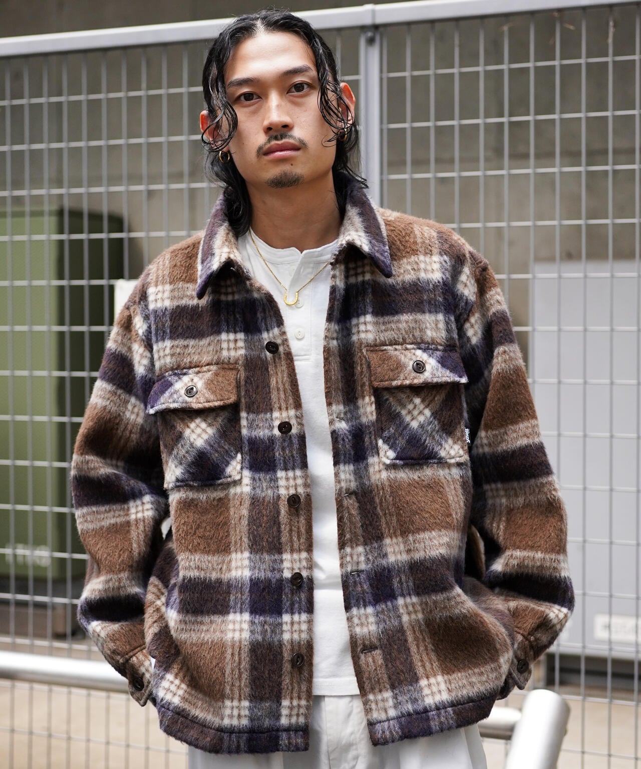 SHAGGY PLAID SHIRT/シャギー チェックシャツ