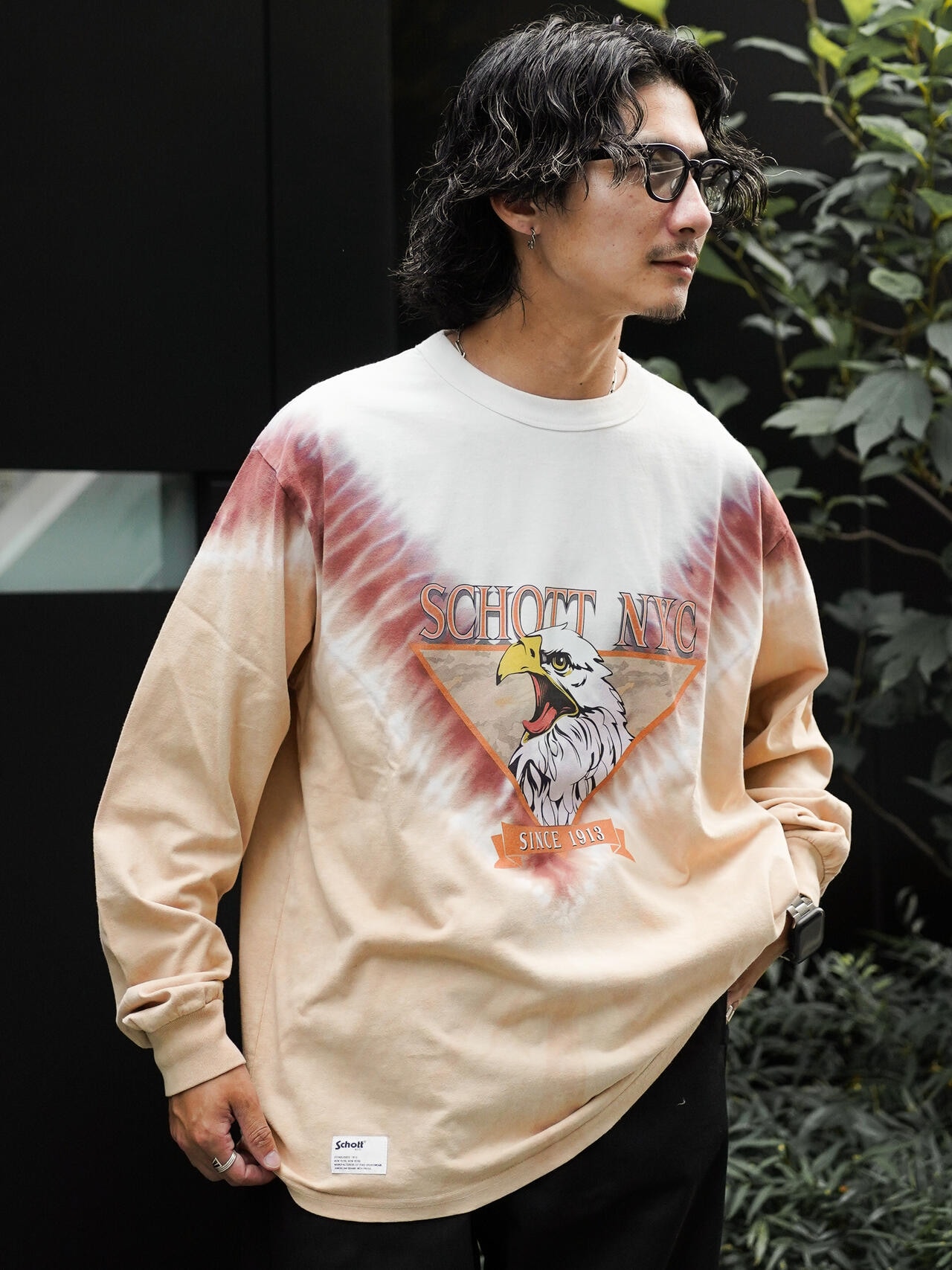 TIE-DYE EAGLE LS T-SHIRT/タイダイ イーグルロンT