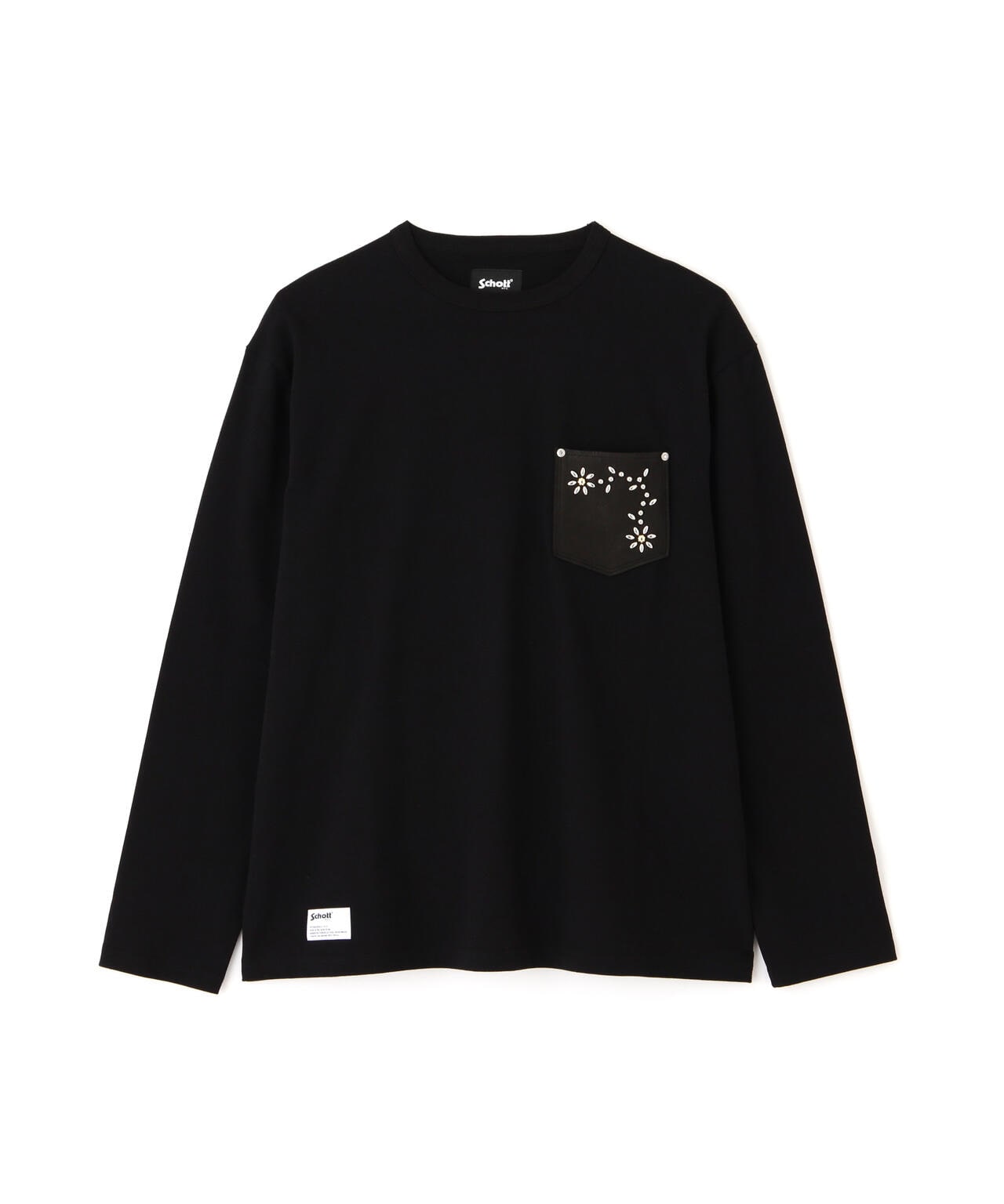 DEER FLOWER STUDS LS T-SHIRT/ディアフラワースタッズ LS Tシャツ | Schott ( ショット ) | US  ONLINE STORE（US オンラインストア）