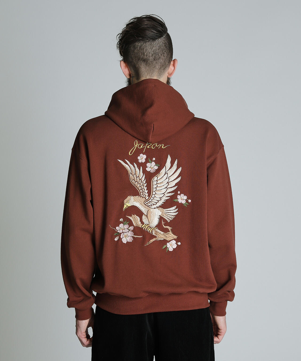 EMB. CHERRY BLOSSOM JAPAN EAGLE HOODED SWEAT/チェリーブロッサム ジャパンイーグル パーカー