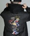 LADY WITH DRAGON QUILTED COMBI. ZIP HOOD