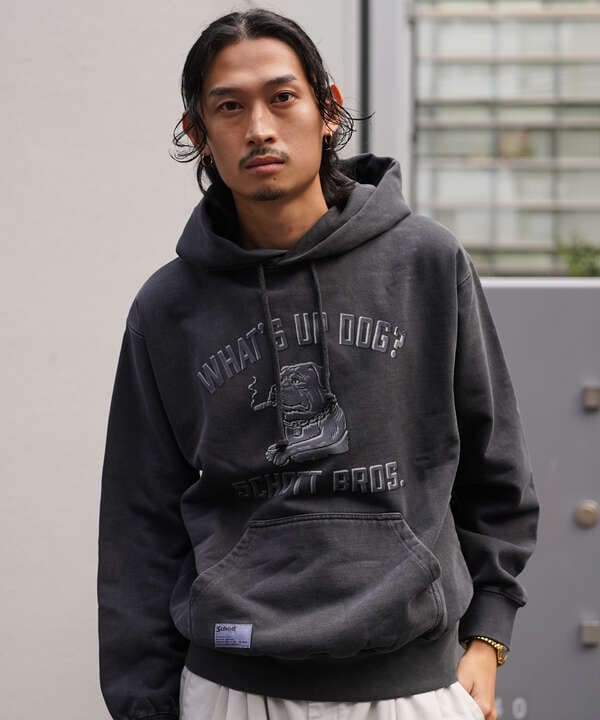 HOODED SWEAT FLOCKY CHILL ROTTWEILER/フロッキー チルロットワイラー パーカー