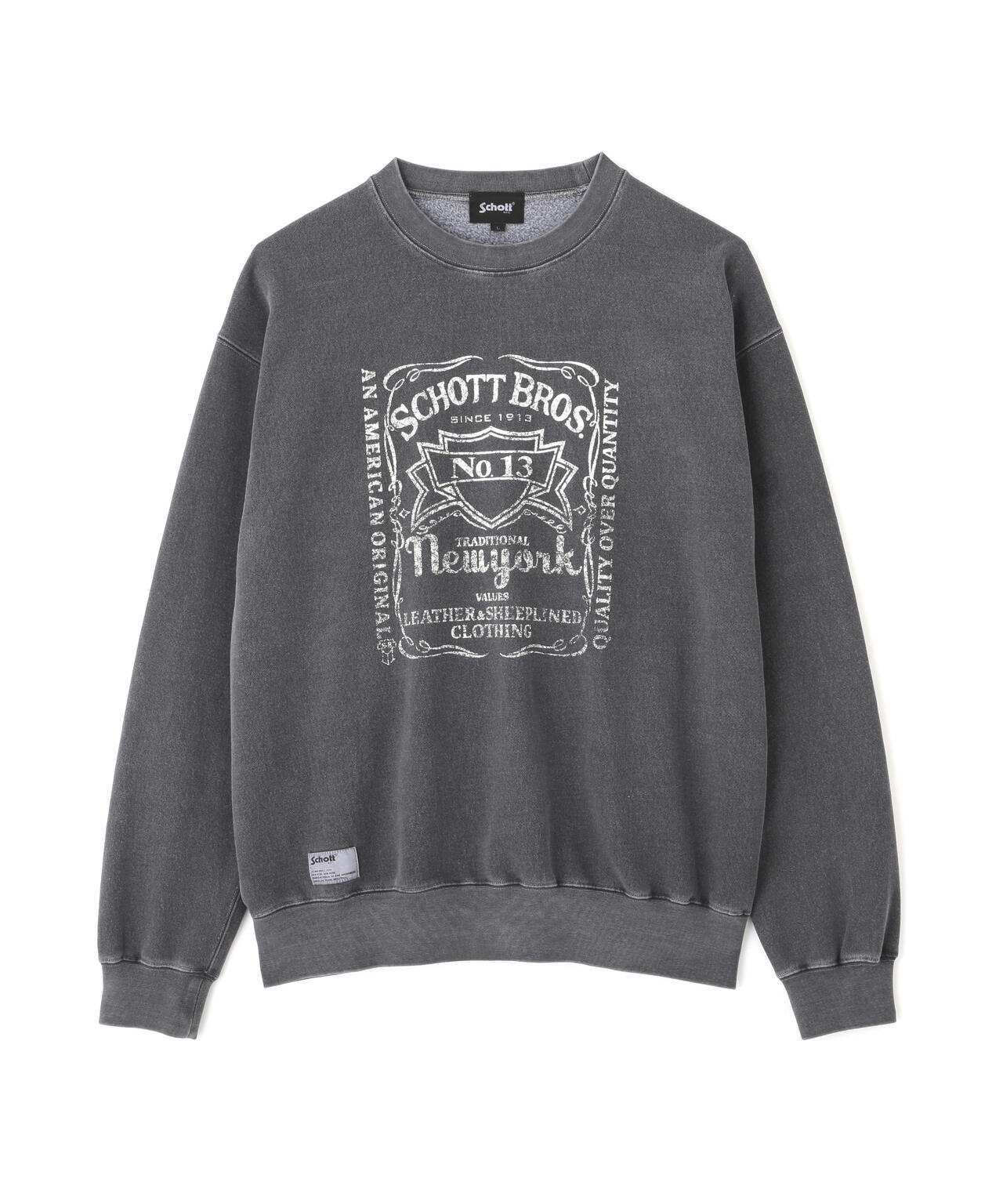 先行予約 11月中旬-11月下旬入荷予定】SQUARE LOGO CREW SWEAT/スクエアロゴ クルースウェット | Schott ( ショット  ) | US ONLINE STORE（US オンラインストア）