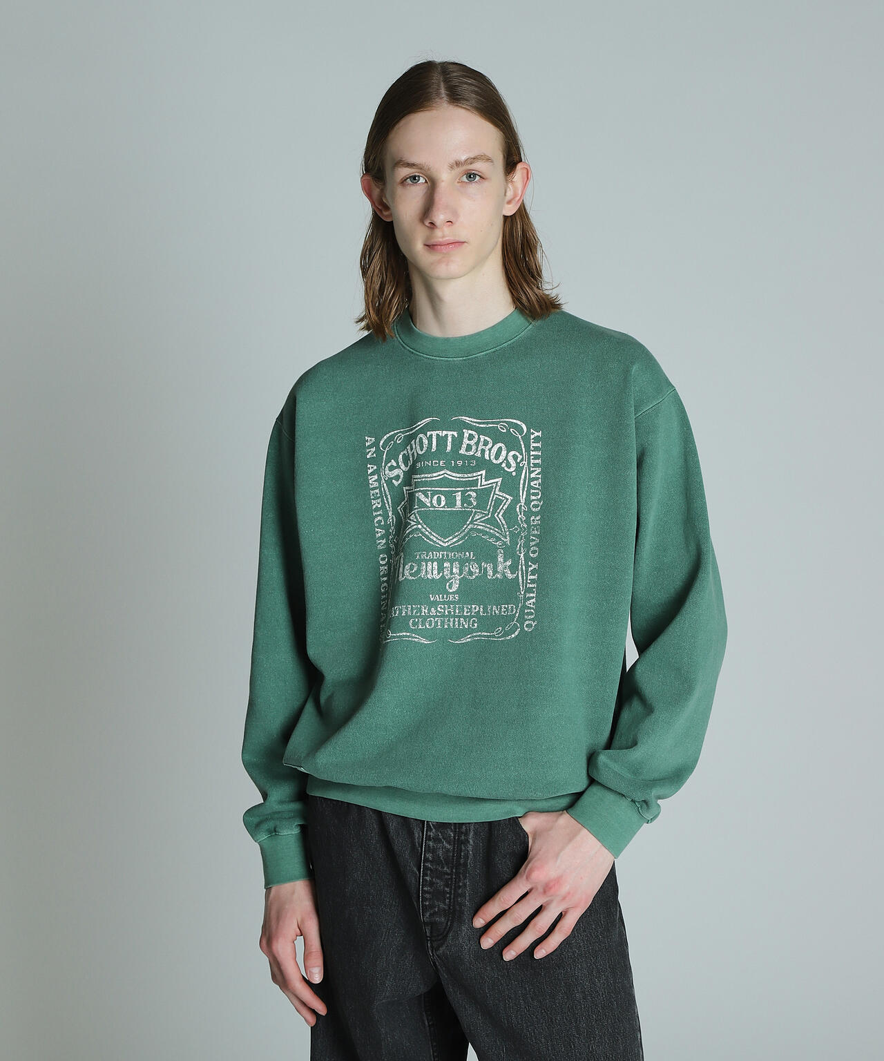 SQUARE LOGO CREW SWEAT/スクエアロゴ クルースウェット | Schott ( ショット ) | US ONLINE  STORE（US オンラインストア）