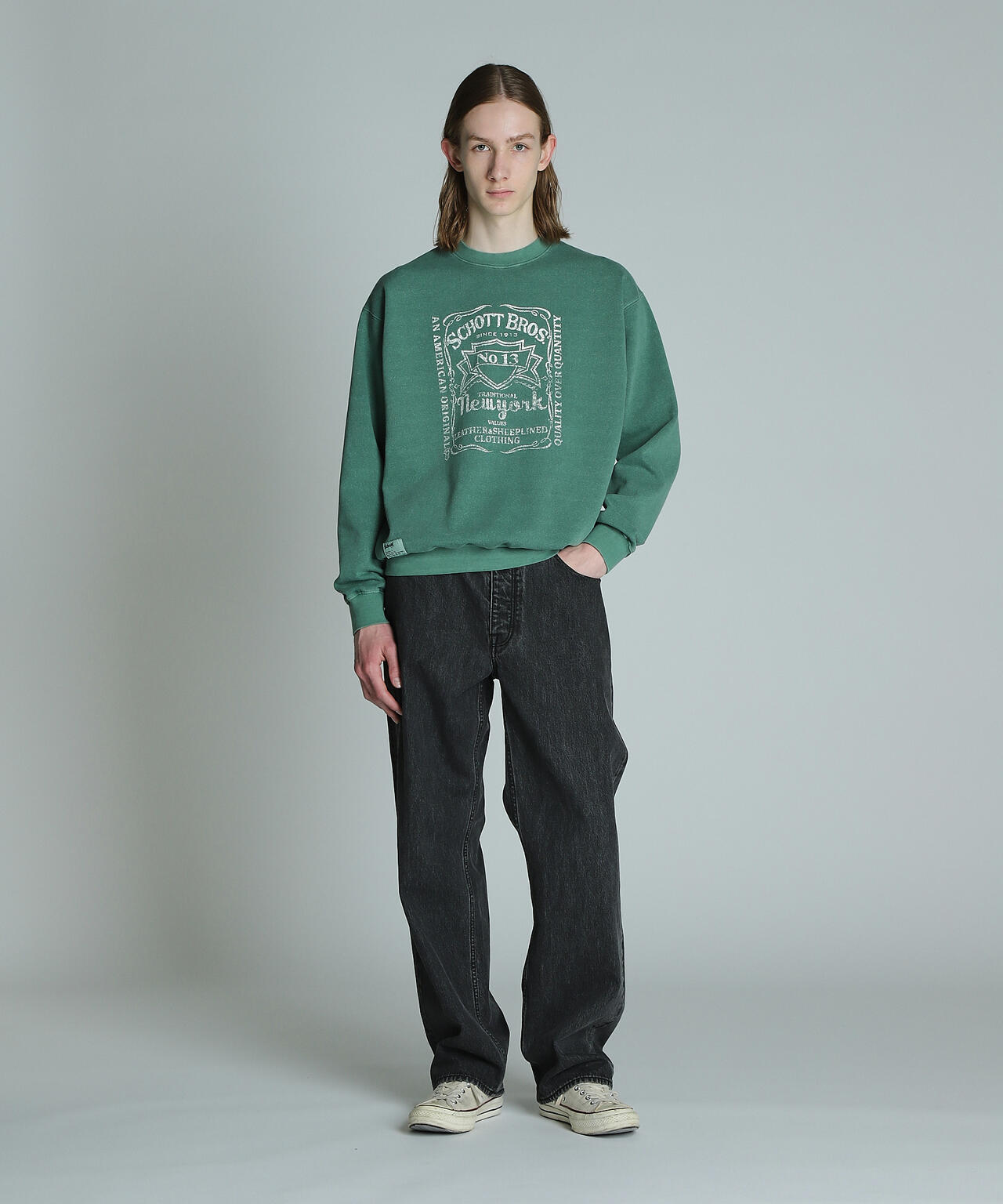 SQUARE LOGO CREW SWEAT/スクエアロゴ クルースウェット | Schott ( ショット ) | US ONLINE  STORE（US オンラインストア）