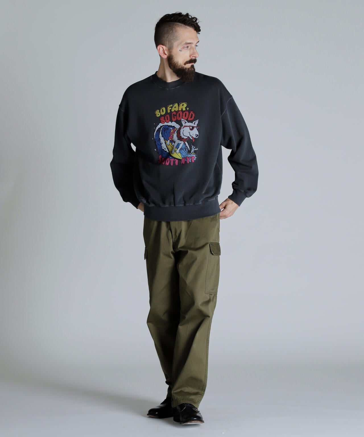 CREW SWEAT SURF DOG/クルーネックスウェット サーフブルドッグ