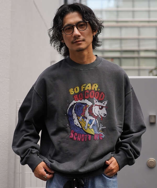 CREW SWEAT SURF DOG/クルーネックスウェット サーフブルドッグ