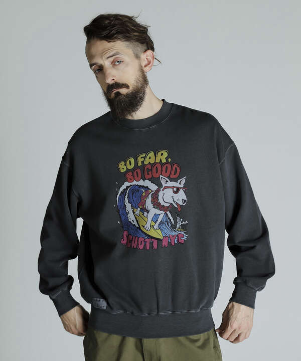 CREW SWEAT SURF DOG/クルーネックスウェット サーフブルドッグ