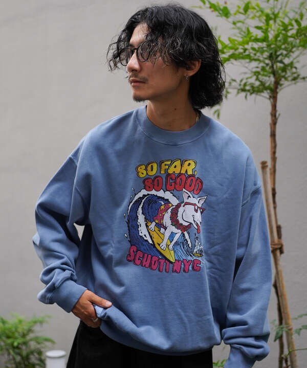 CREW SWEAT SURF DOG/クルーネックスウェット サーフブルドッグ