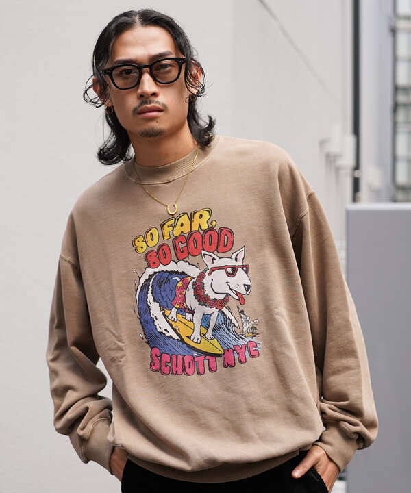 CREW SWEAT SURF DOG/クルーネックスウェット サーフブルドッグ