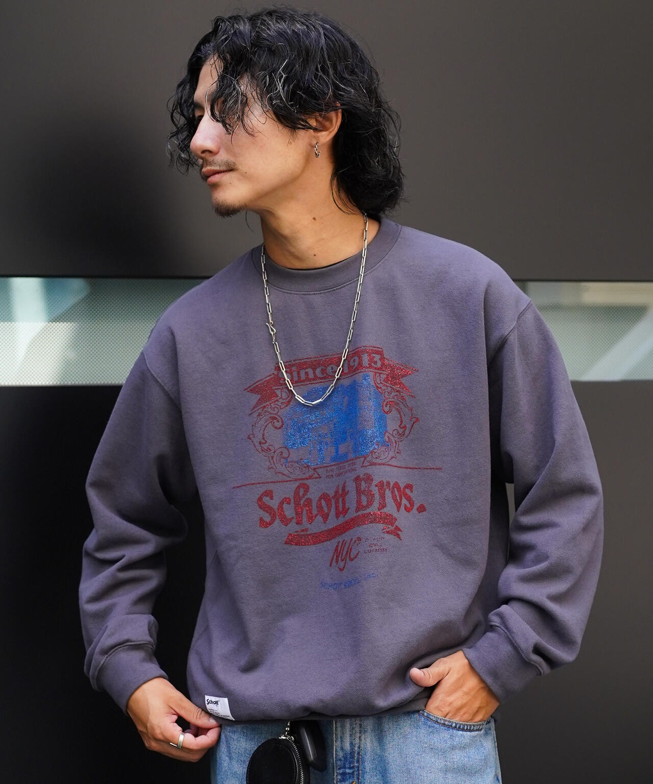 【先行予約 11月中旬-11月下旬】CREW SWEAT Schott FACTORY/クルースウェット ショットファクトリー