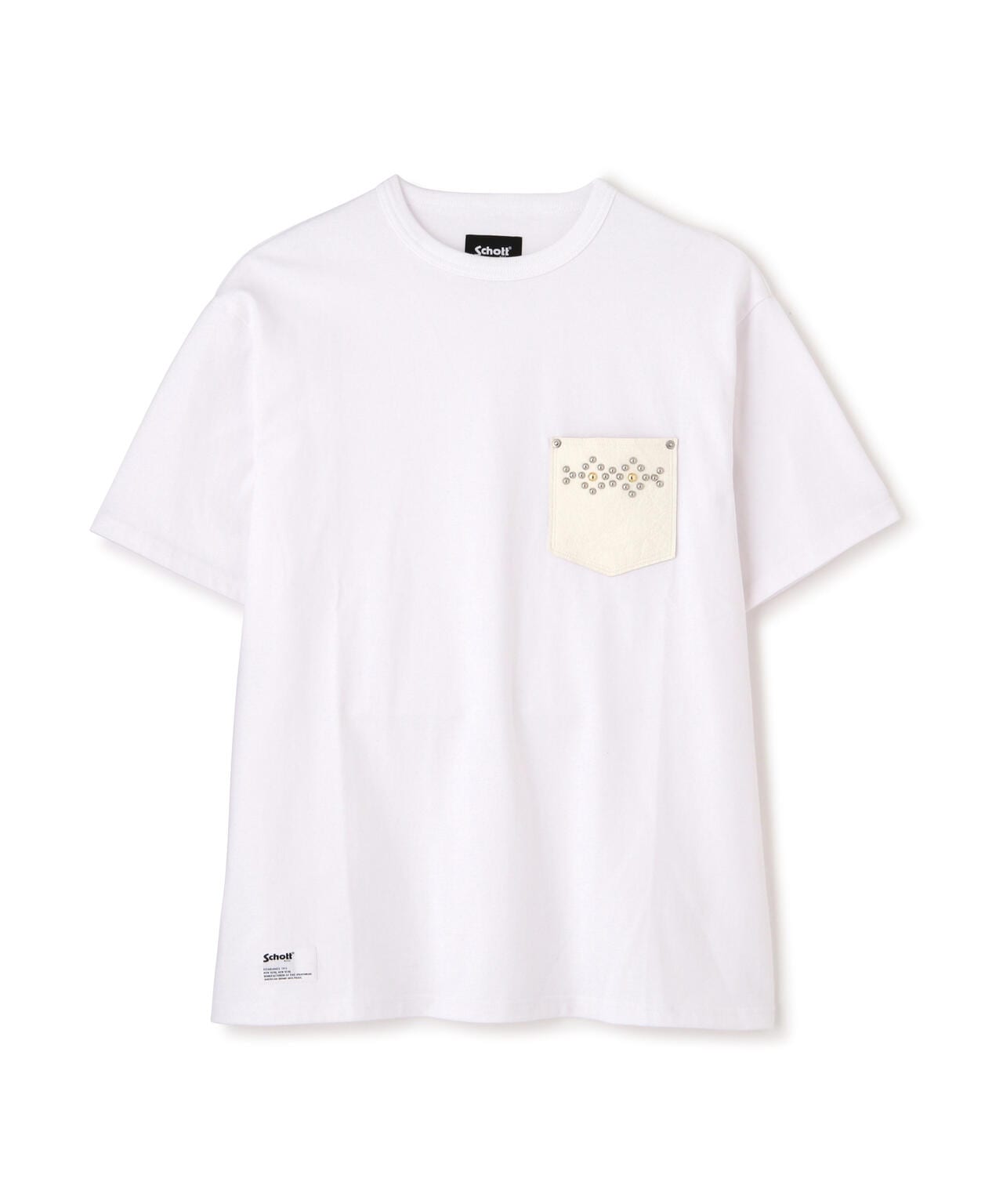 LEATHER POCKET DIAMOND STUDS T-SHIRT/レザーポケット ダイヤモンドスタッズ Tシャツ