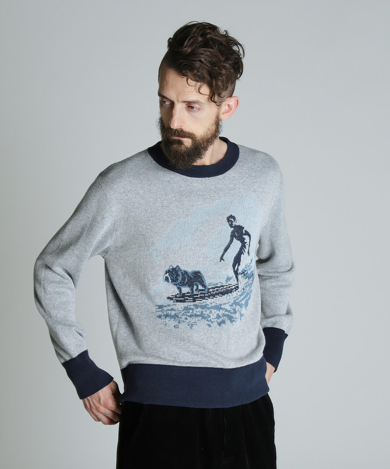 50S LS KNIT SURF BULL/サーフブル ニット