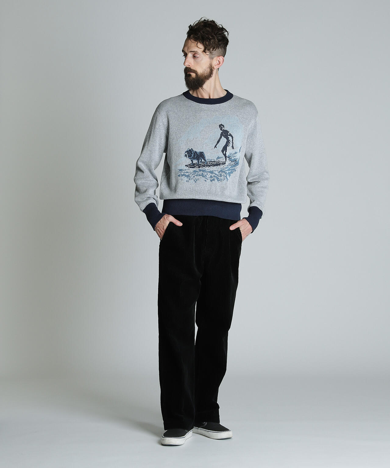 50S LS KNIT SURF BULL/サーフブル ニット