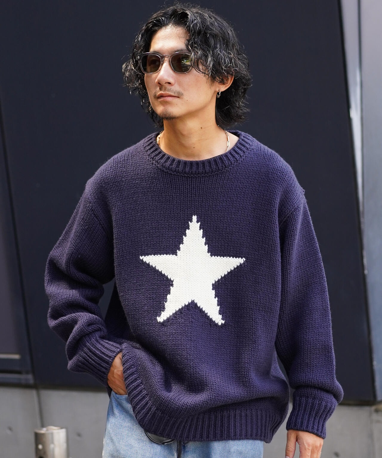 CREW KNIT STAR/クルーネックニット スター