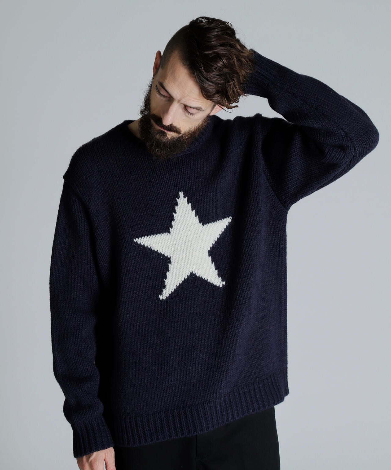 CREW KNIT STAR/クルーネックニット スター