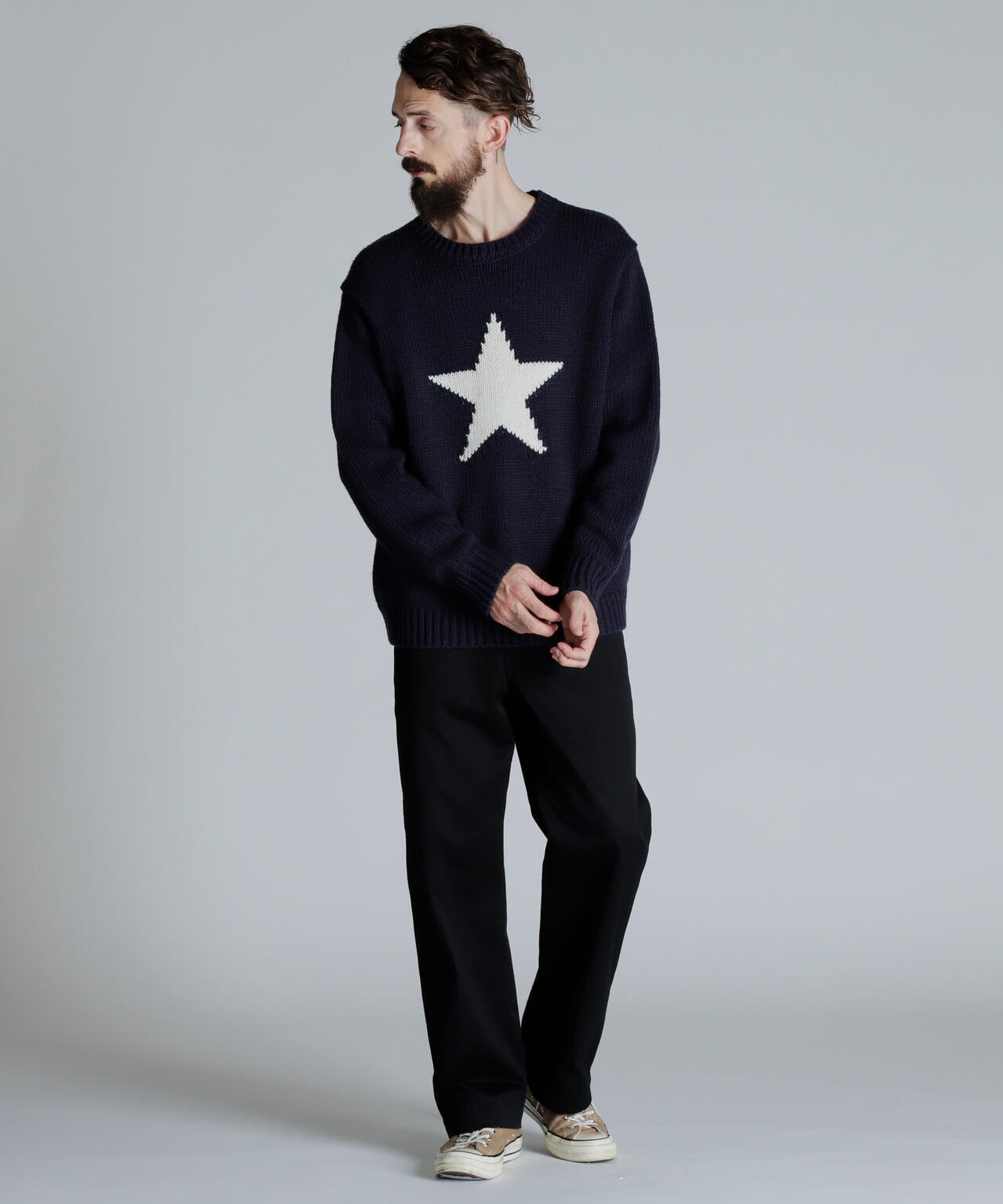 CREW KNIT STAR/クルーネックニット スター