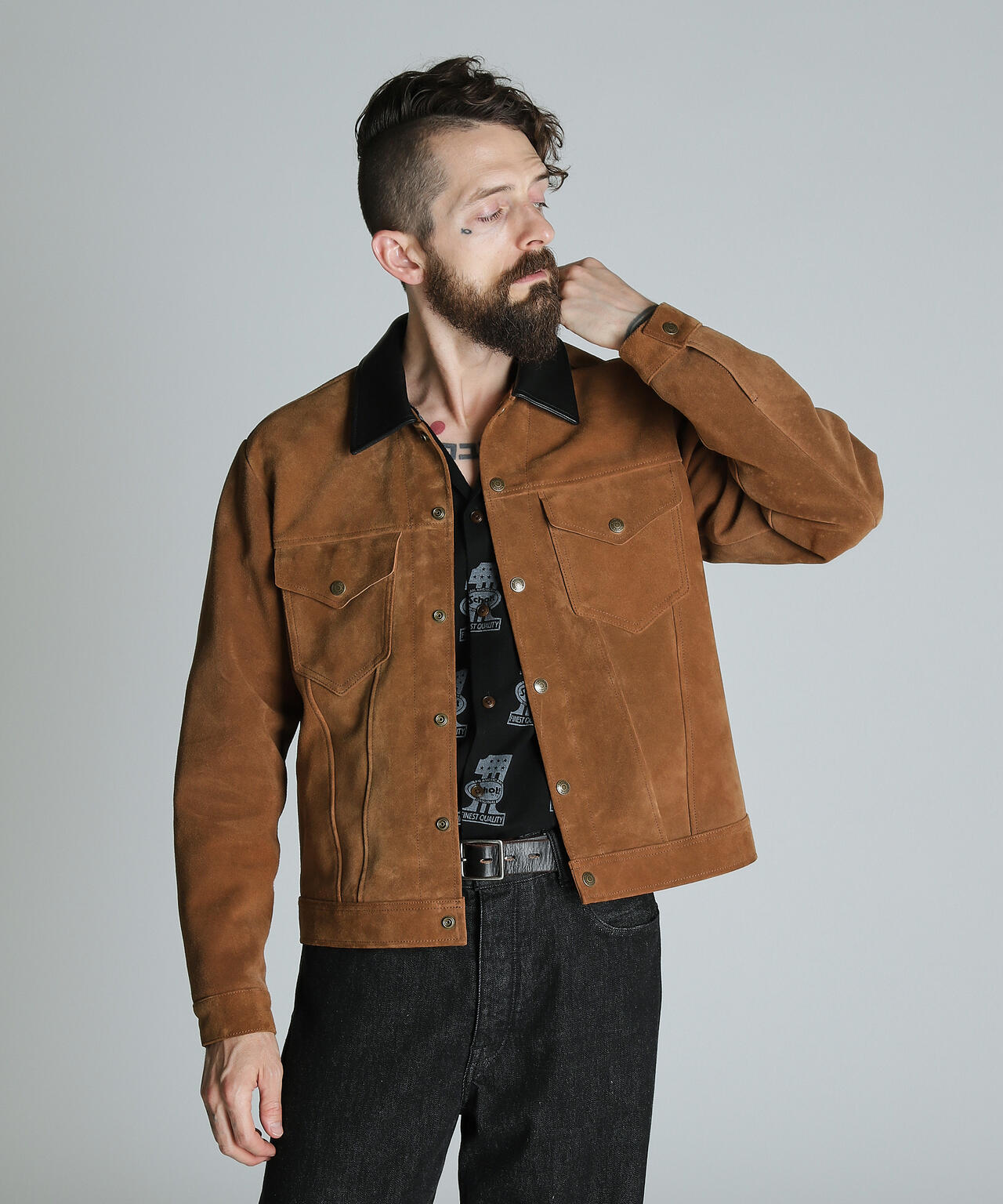 SUEDE SHORT HORN JACKET/スウェード ショートホーン ジャケット