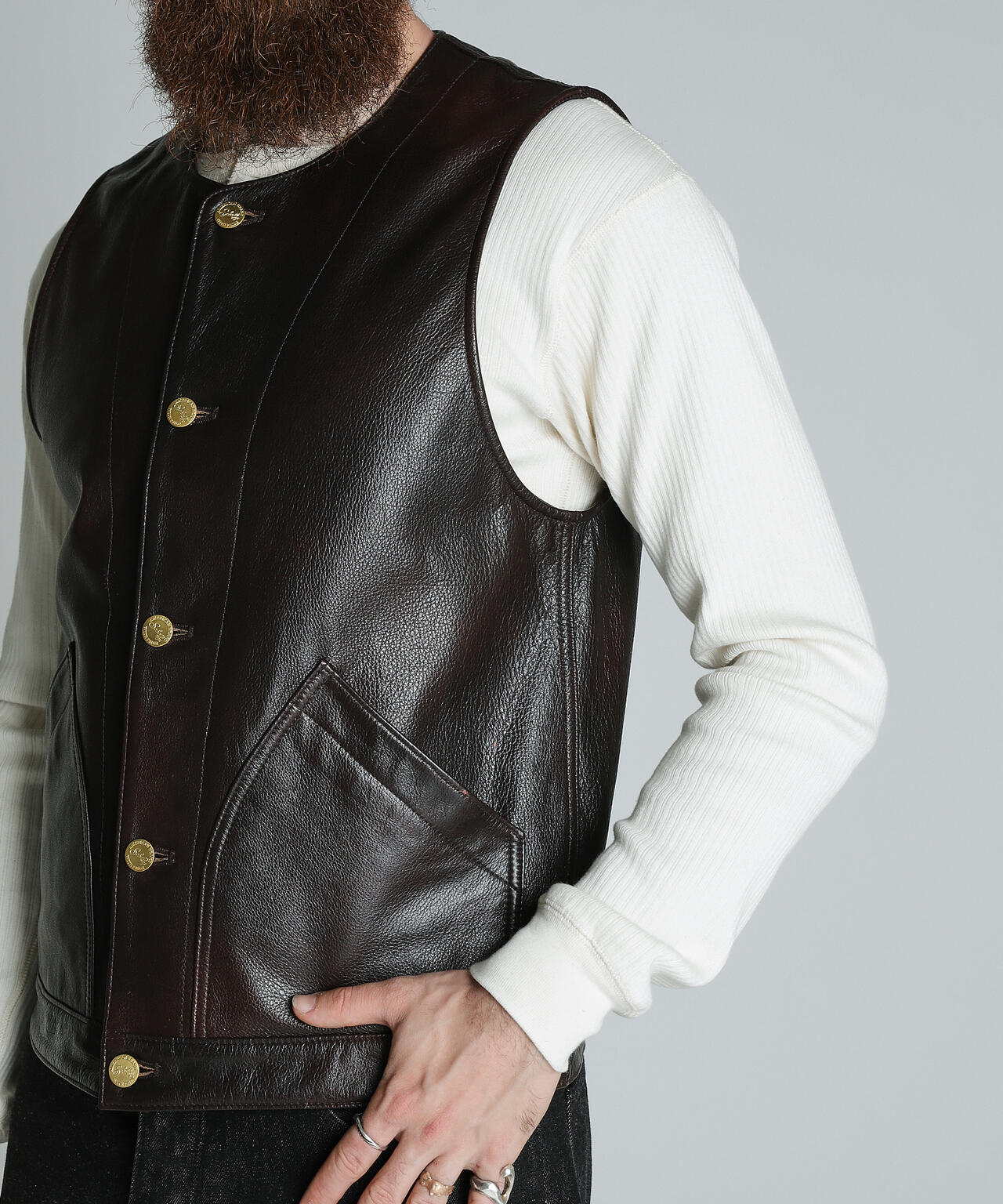 BUFFLOW LEATHER VEST/バッファロー レザーベスト