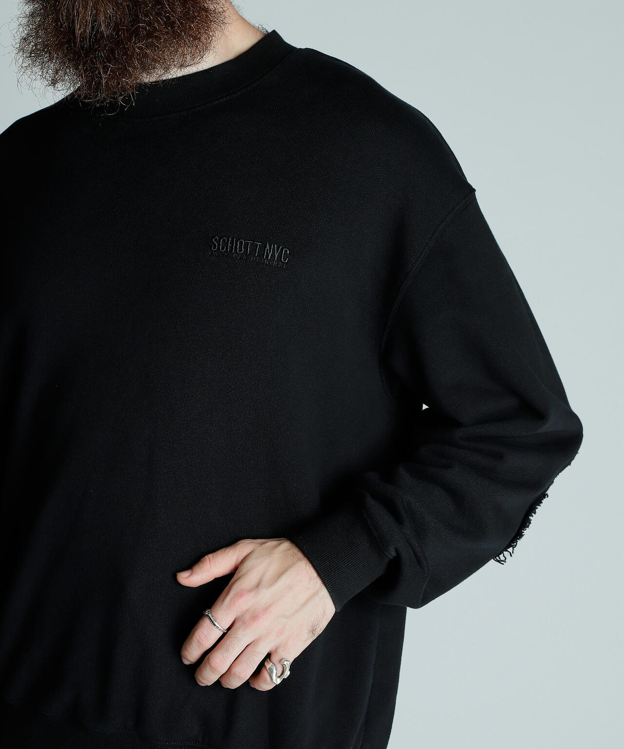 LEATHER ELBOW PATCH SWEAT/レザーエルボーパッチ スウェット | Schott ( ショット ) | US ONLINE  STORE（US オンラインストア）