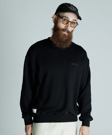 【先行予約 1月中旬-1月下旬入荷予定】LEATHER ELBOW PATCH SWEAT/レザーエルボーパッチ スウェット