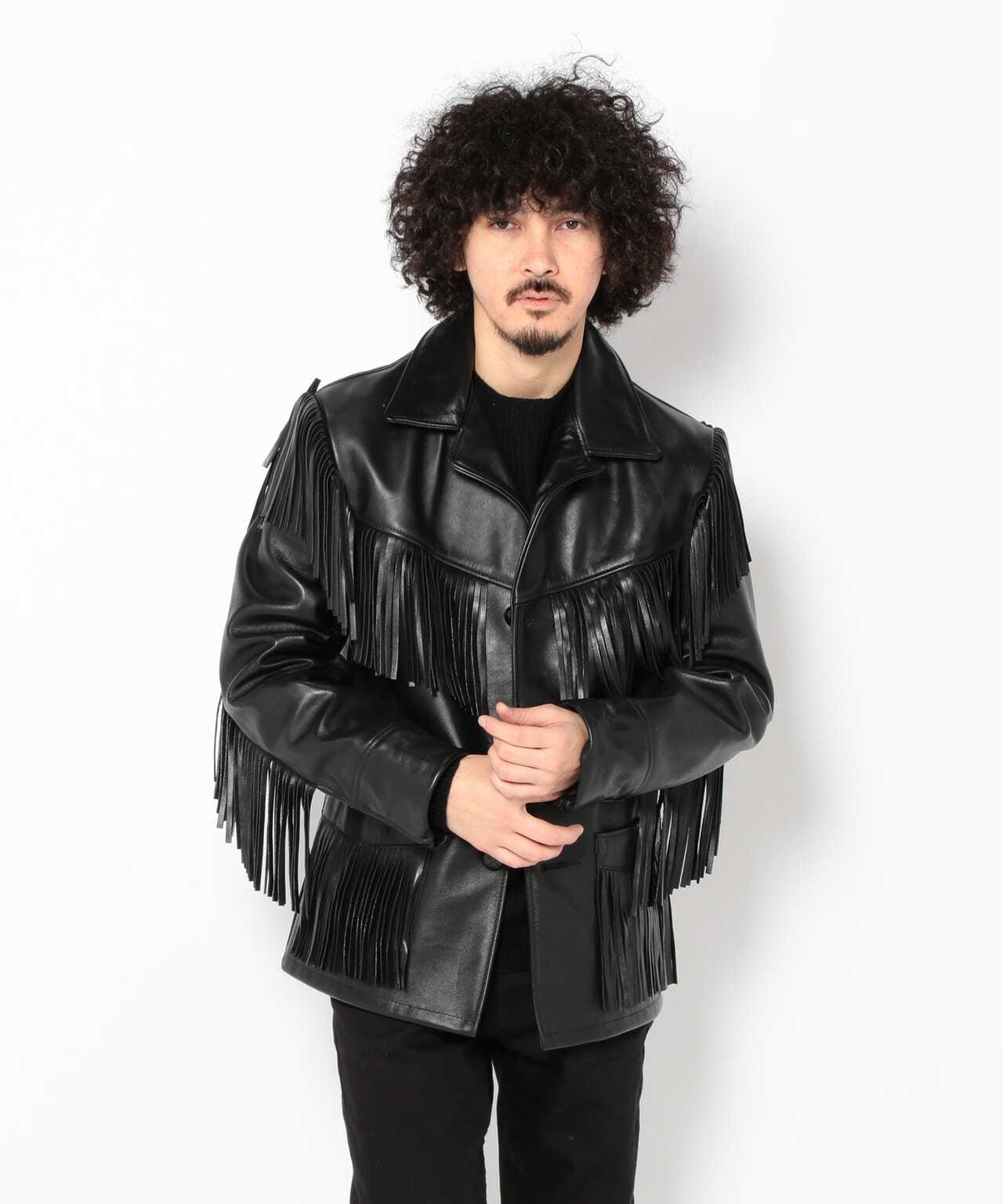 フリンジ本革ジャケット　大きいサイズ　アメリカで購入ファッション