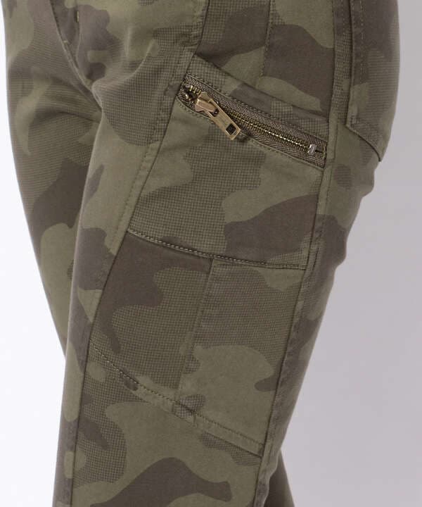 カモサテンストレッチパンツ/ CAMO SATIN STRETCH PANTS