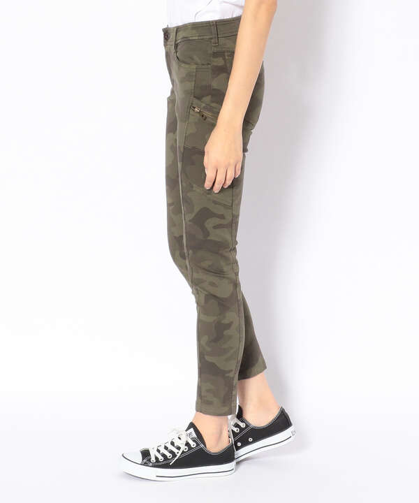 カモサテンストレッチパンツ/ CAMO SATIN STRETCH PANTS