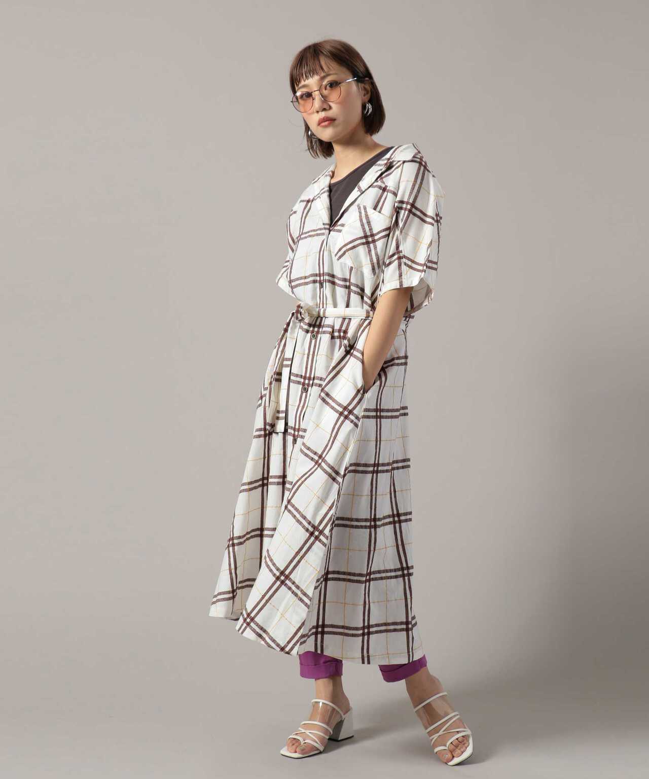 モール チェック シャツ ワンピース/MALL CHECK SHIRT ONE PICE