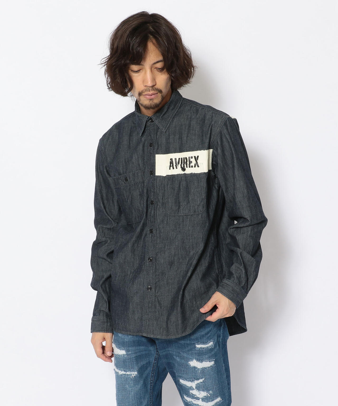 TYPE BLUE】ベイクルー シャンブレーシャツ/BAY CREW CHAMBRAY SHIRT