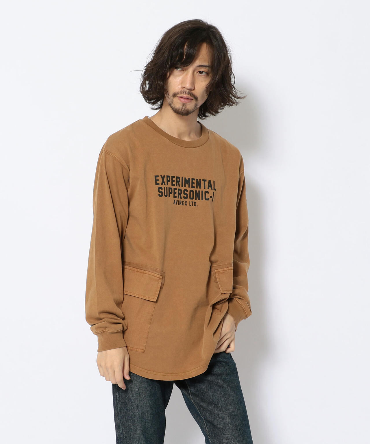 フェードウォッシュ クルーネック カーゴ Tシャツ/L/S FADE WASH CREW