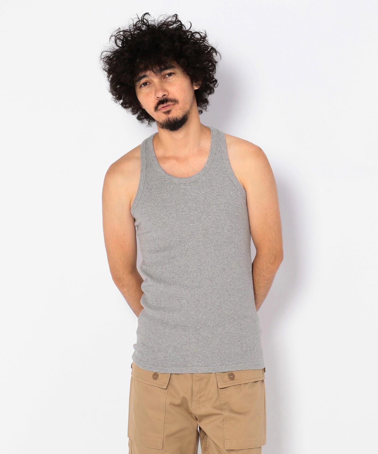 《DAILY/デイリー》RIB TANK TOP BACK CROSS/リブ タンクトップ バッククロス  デイリーウェア