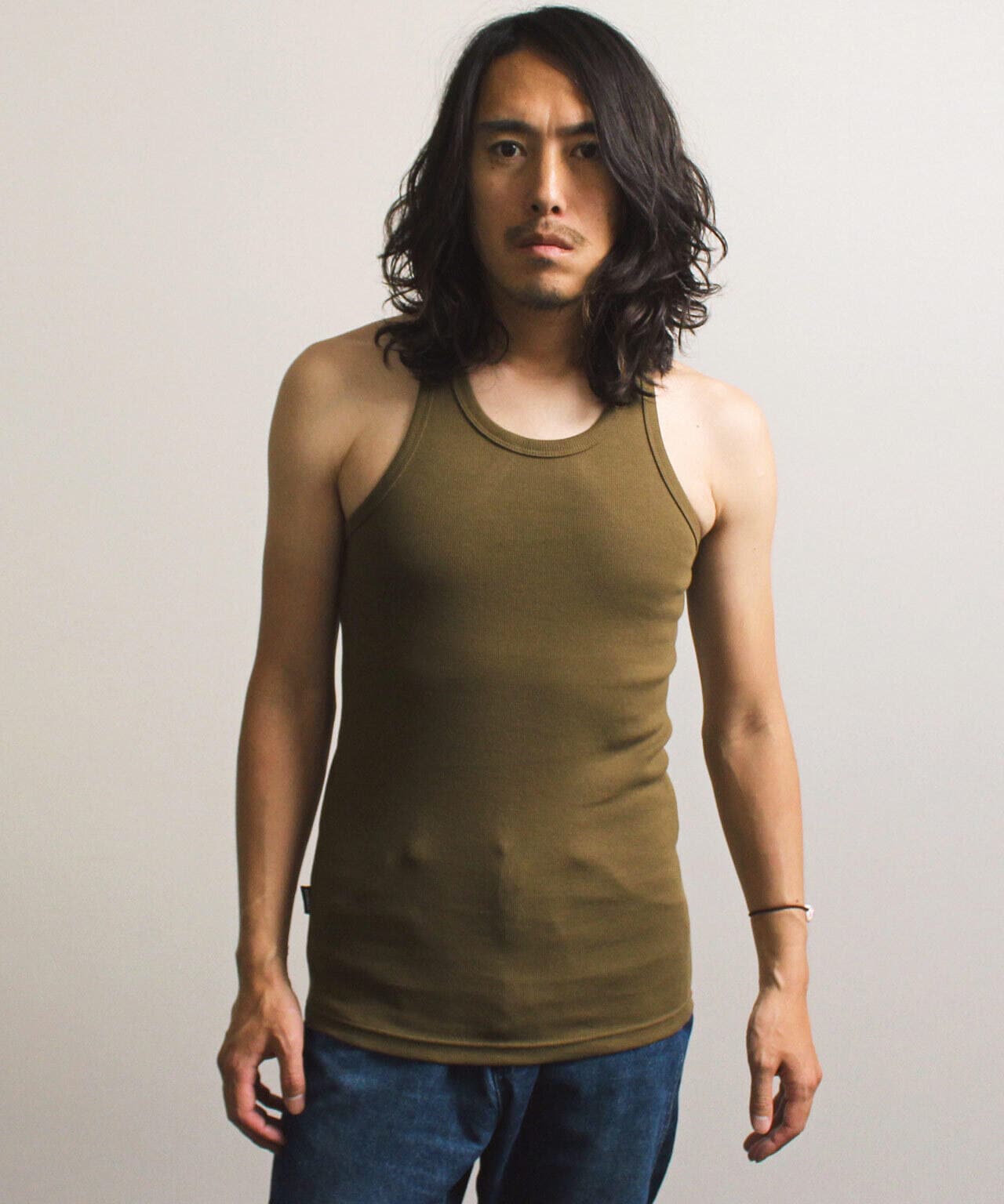 DAILY/デイリー》RIB TANK TOP BACK CROSS/リブ タンクトップ バック 