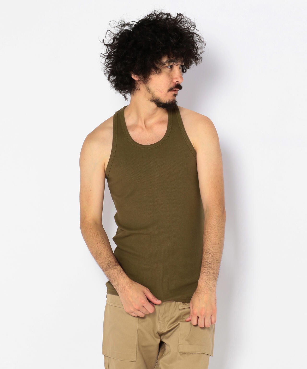 《DAILY/デイリー》RIB TANK TOP BACK CROSS/リブ タンクトップ バッククロス  デイリーウェア