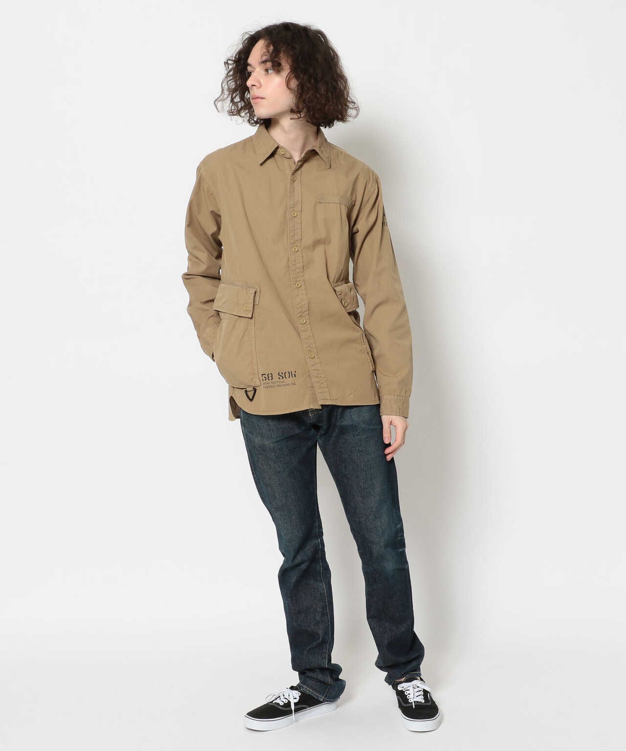 ユーズドウォッシュ カーゴシャツ/L/S USED WASH CARGO SHIRT | AVIREX