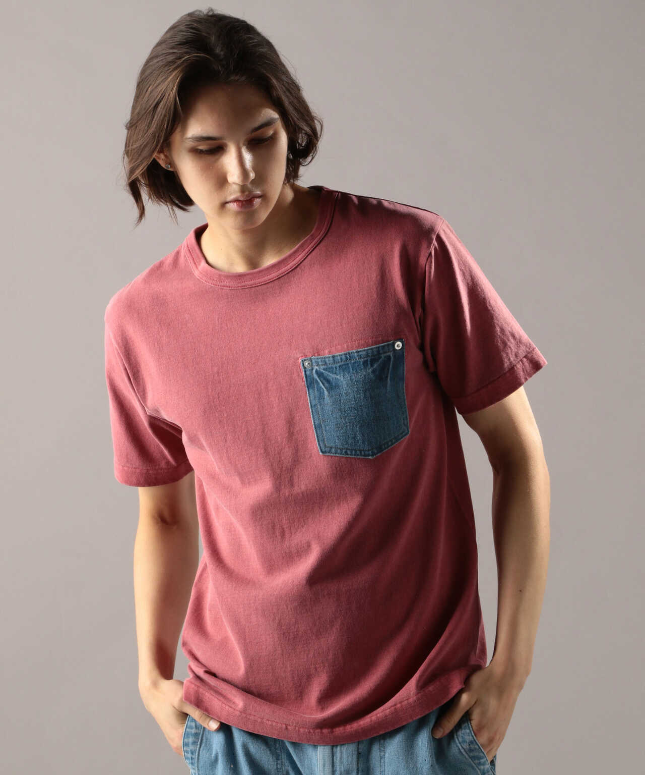 TYPE BLUE/タイプブルー】デニムポケット Tシャツ/DENIM POCKET T