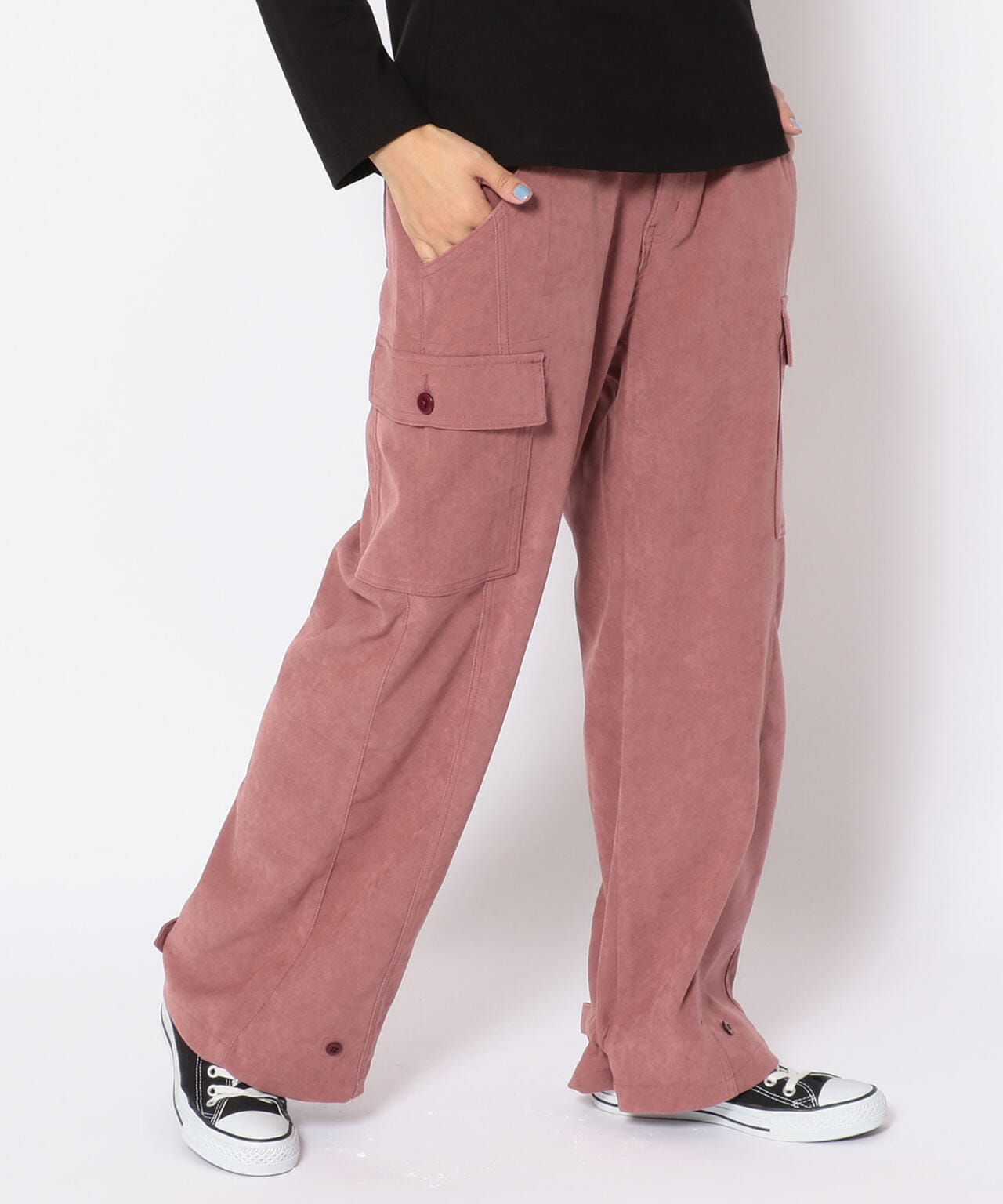 Pink Cord Cargo Pants
