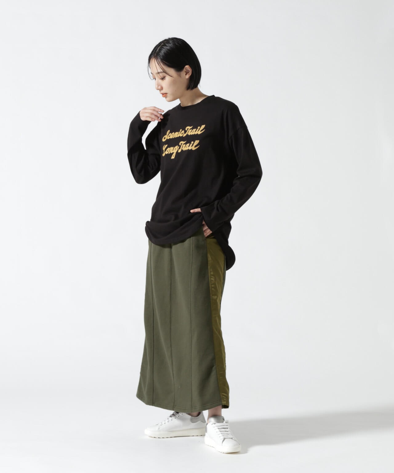 WEB&DEPOT限定》スウェットコンビロングスカート/ SWEAT COMBI LONG