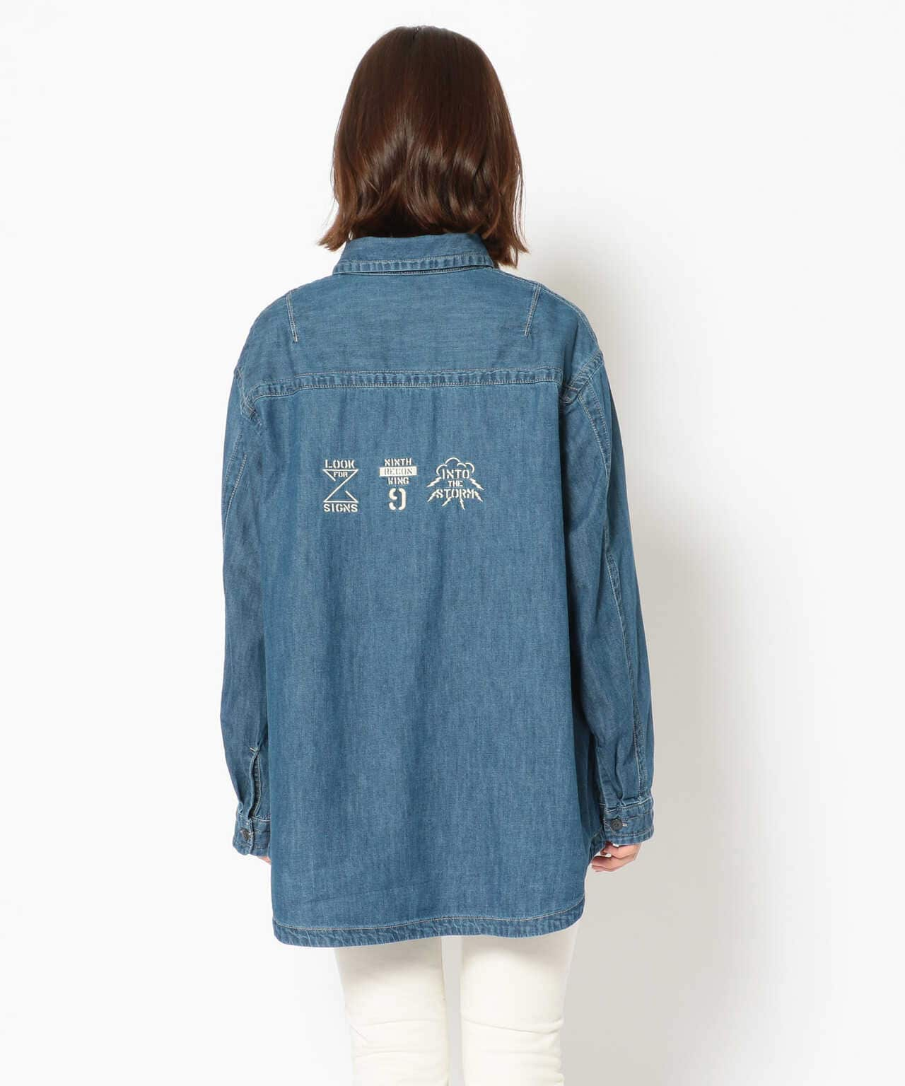 タイプブルー デニムMA-1シャツ/ L-TYPE BLUE L/S DENIM MA-1 SHIRT