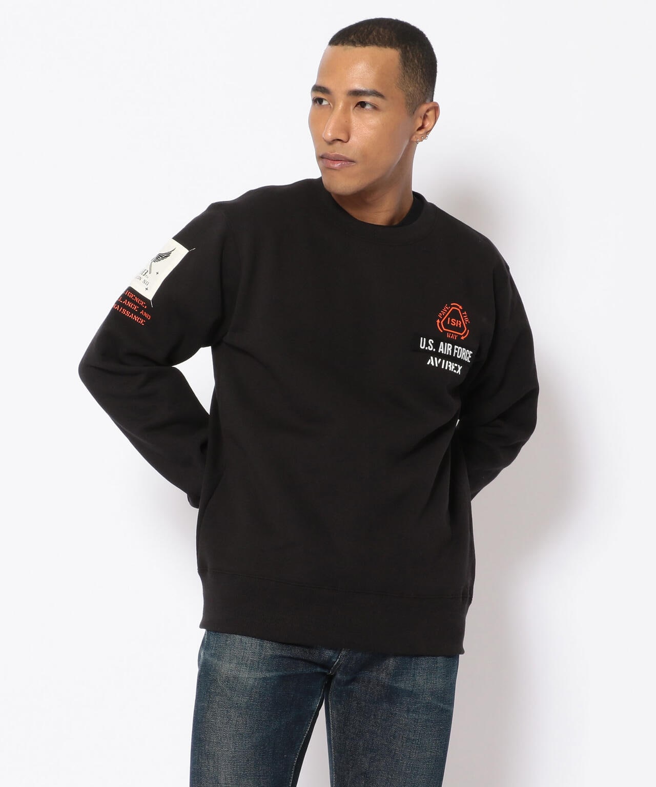 パッチド クルーネック スウェット/ACC PATCHED CREW NECK SWEAT