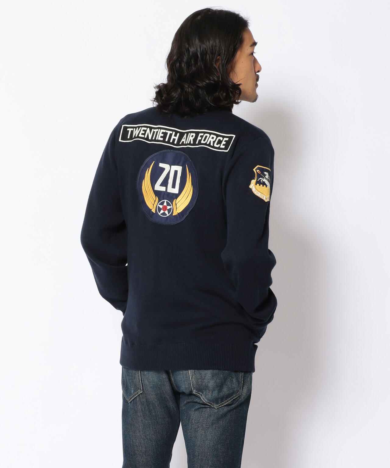 フロントジップ ニット カーディガン 20th エア フォース/ZIP KNIT