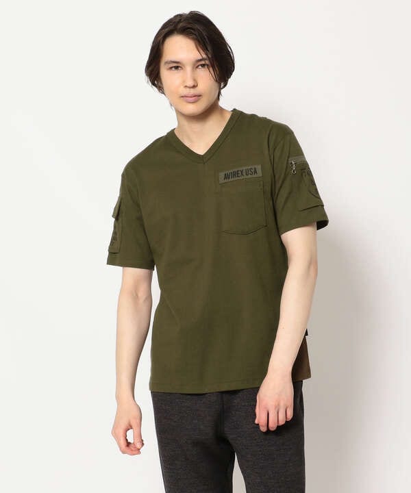 【WEB限定】ファティーグ Vネック Tシャツ/SS FATIGUE V-NECK T-SHIRT/アヴィレックス/AVIREX