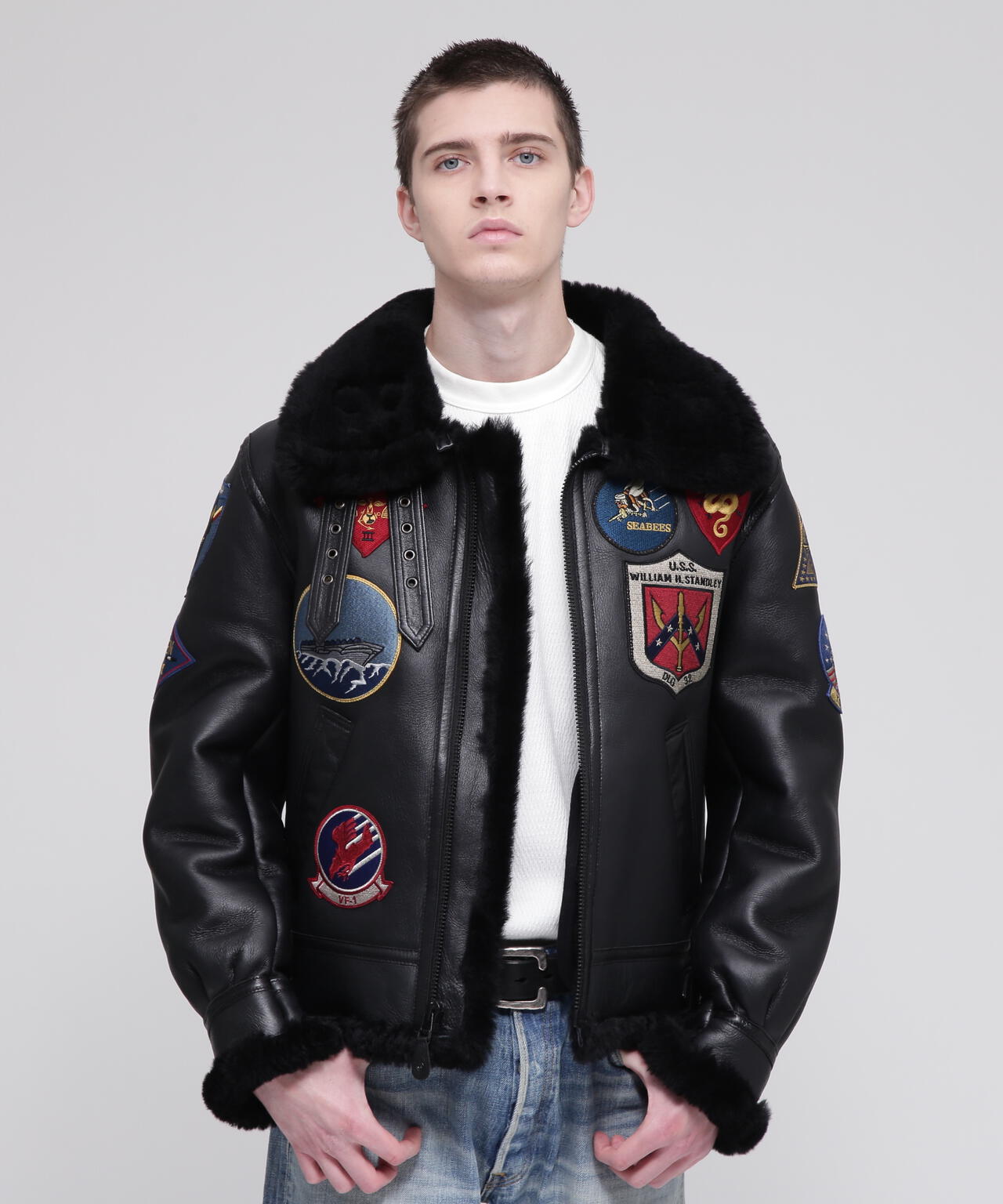 美品　topgun B3 フェイクムートンジャケットFAUX SHEARLING大きめですね