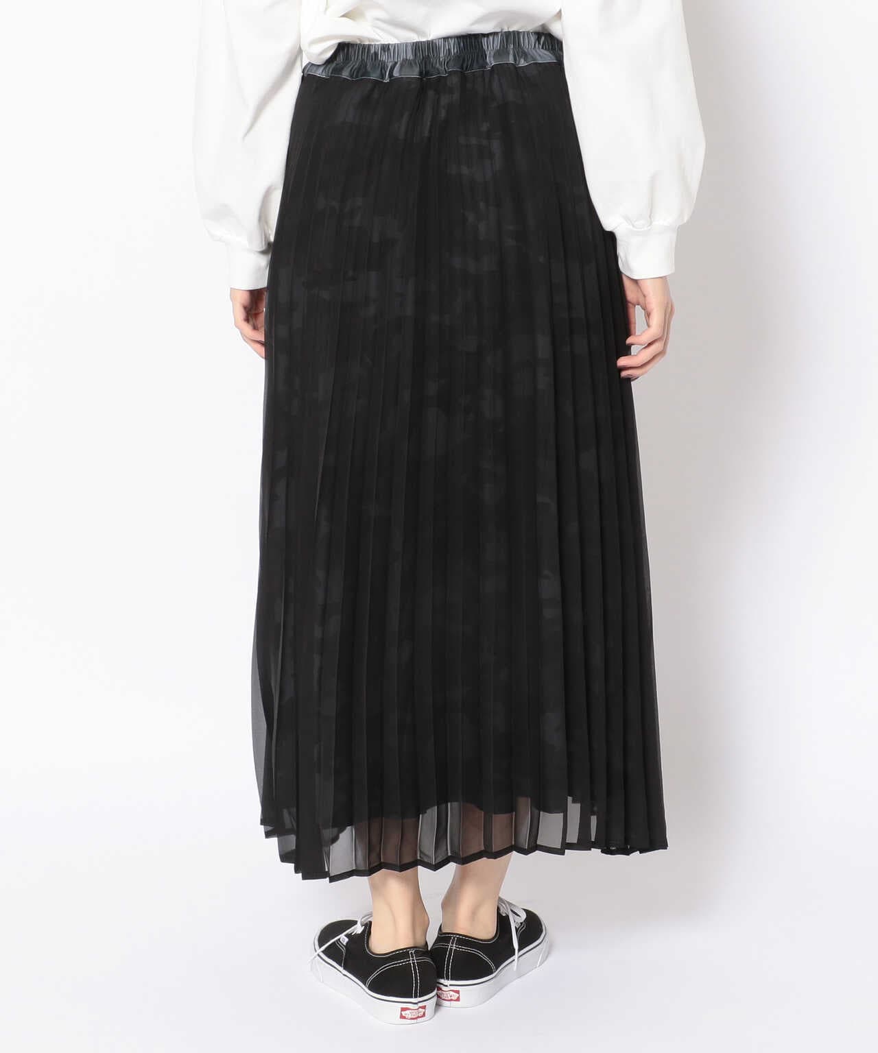 PLEATED CHIFFON CAMO PRINT SKIRT/ プリーツシフォンカモプリント